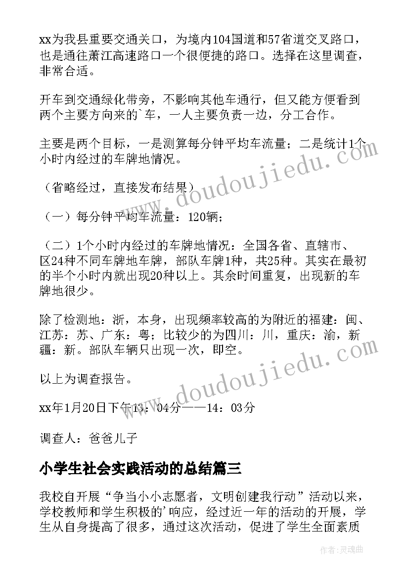 2023年小学生社会实践活动的总结 小学生社会实践活动总结(精选14篇)