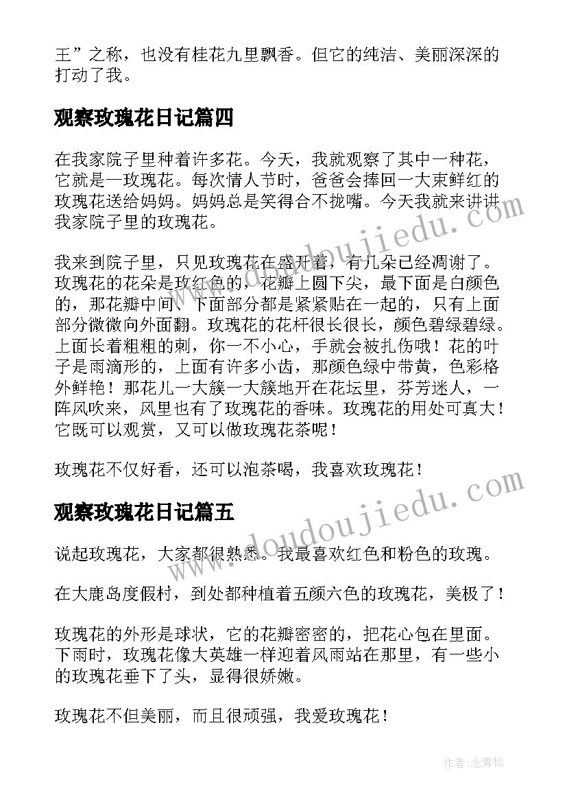 2023年观察玫瑰花日记 玫瑰花的观察日记(大全17篇)