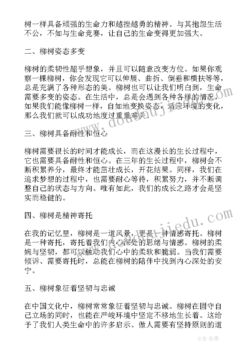 2023年柳树初中借景抒情 柳树心得体会(实用11篇)