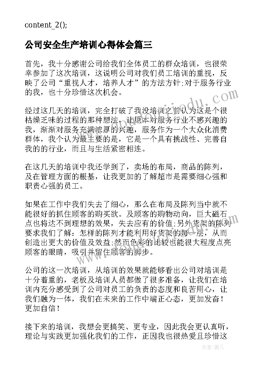 2023年公司安全生产培训心得体会 企业员工安全生产培训总结参考(优秀10篇)