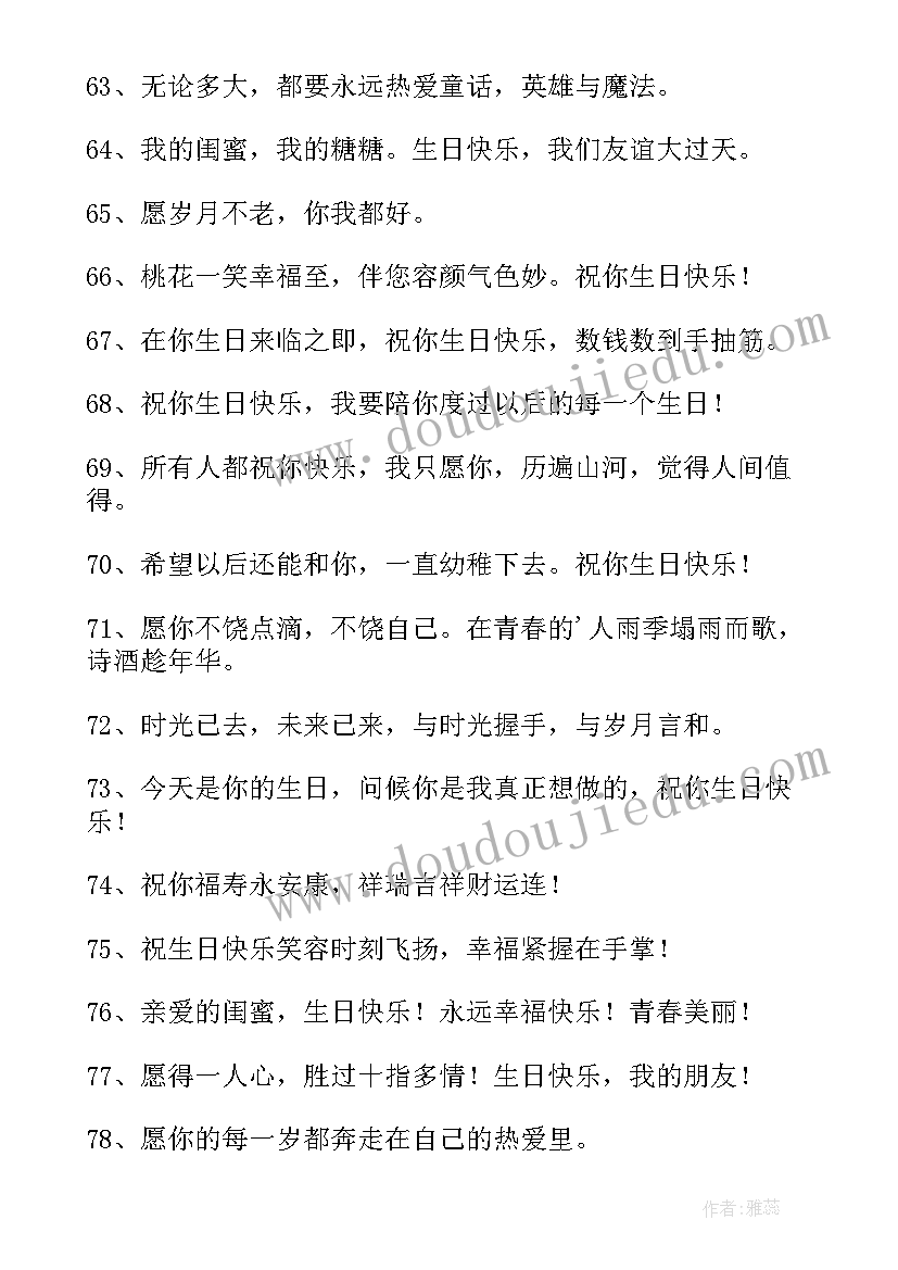 2023年祝福朋友生日快乐的话语(实用13篇)