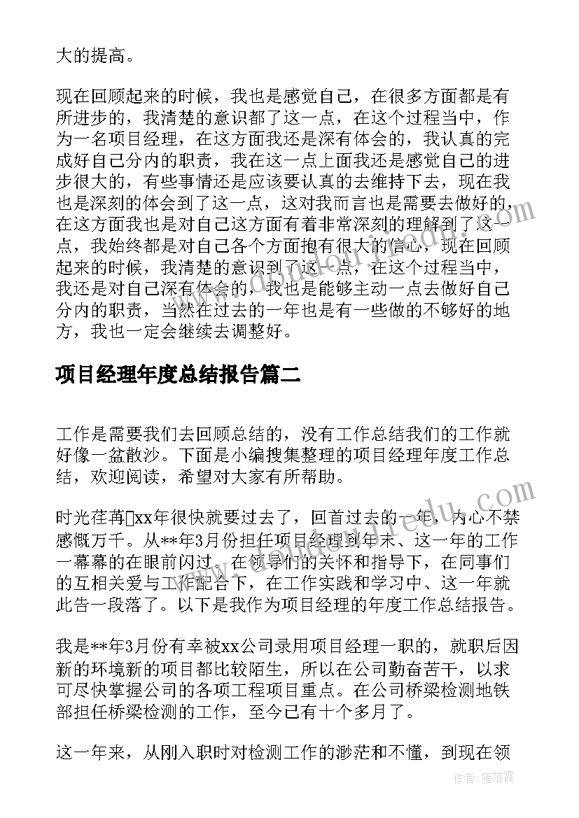 2023年项目经理年度总结报告(优秀10篇)