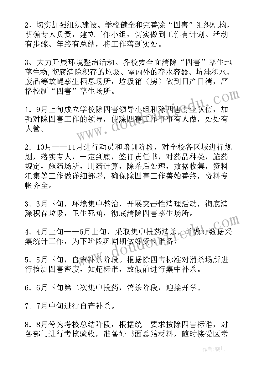 最新社区除四害工作计划(通用9篇)