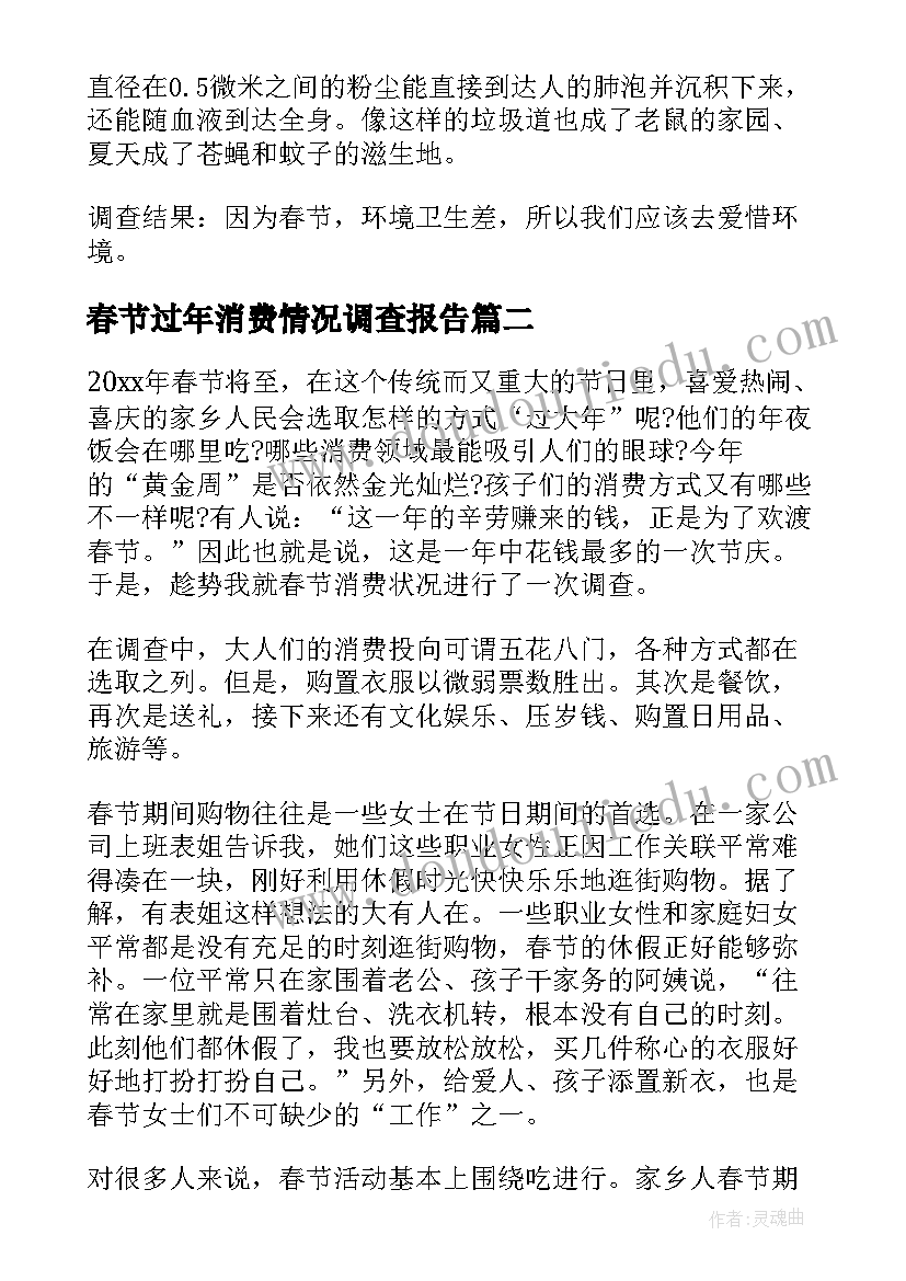 最新春节过年消费情况调查报告 春节期间消费情况的调查报告(优质8篇)