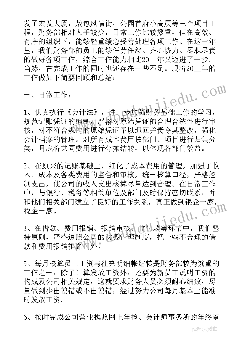 最新财务年终总结及工作计划(精选8篇)