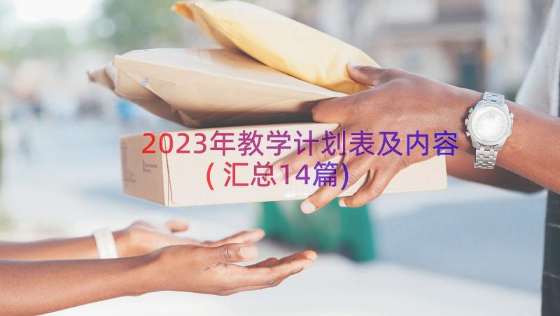 2023年教学计划表及内容(汇总14篇)