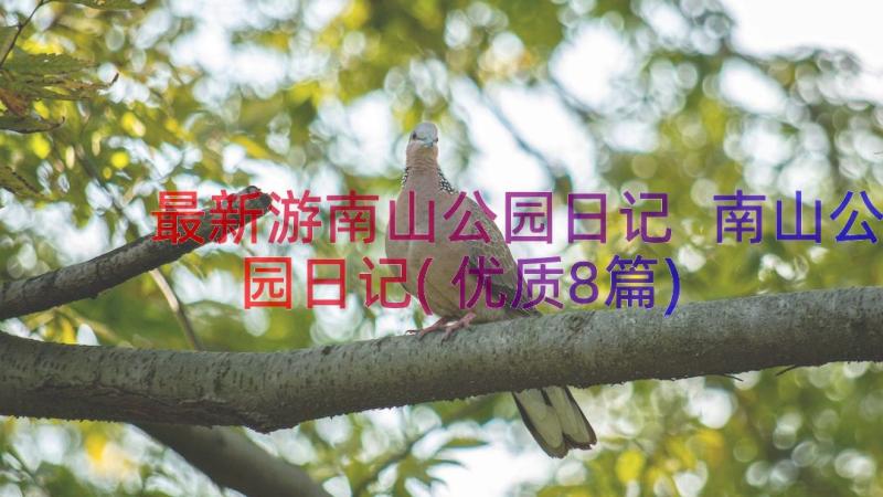 最新游南山公园日记 南山公园日记(优质8篇)