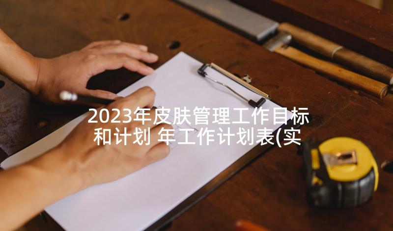 2023年皮肤管理工作目标和计划 年工作计划表(实用6篇)