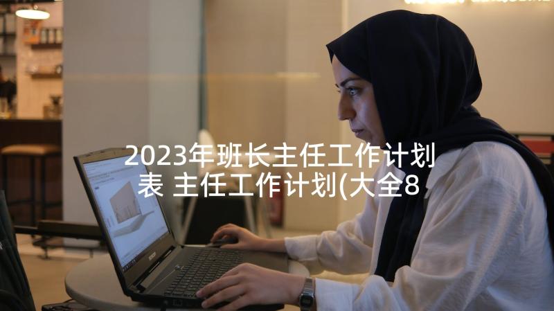 2023年班长主任工作计划表 主任工作计划(大全8篇)