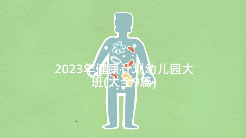2023年健康计划幼儿园大班(大全9篇)