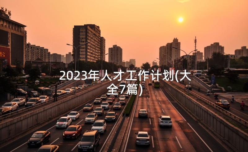 2023年人才工作计划(大全7篇)