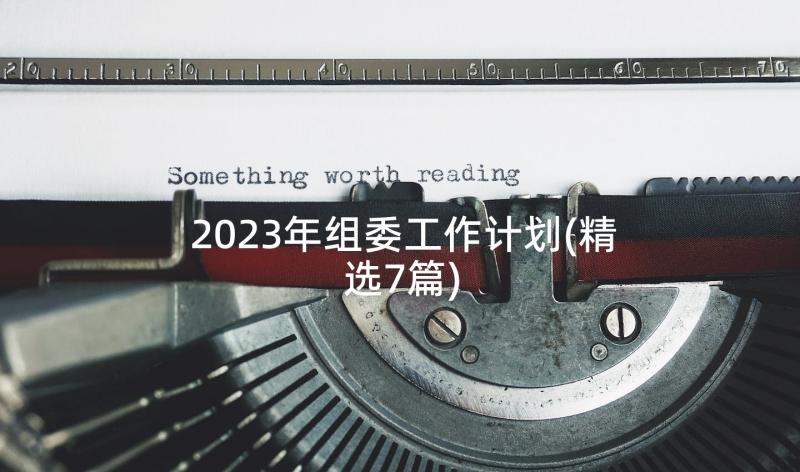 2023年组委工作计划(精选7篇)