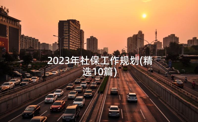 2023年社保工作规划(精选10篇)