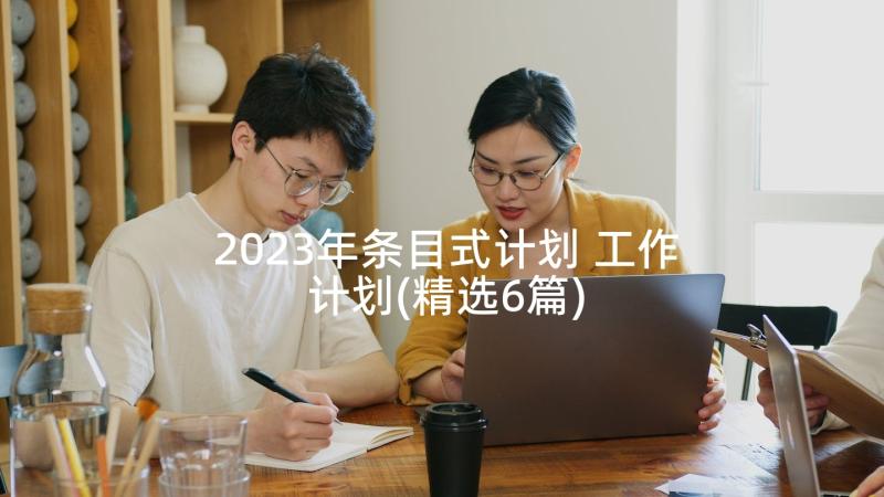 2023年条目式计划 工作计划(精选6篇)