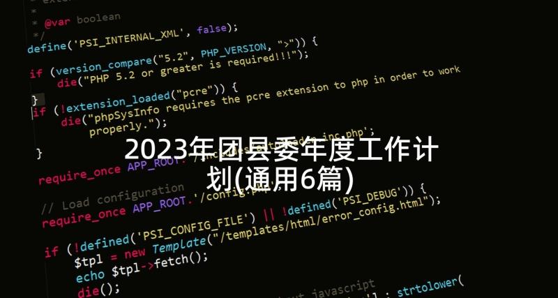 2023年团县委年度工作计划(通用6篇)