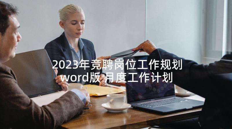 2023年竞聘岗位工作规划word版 月度工作计划工作计划(精选9篇)