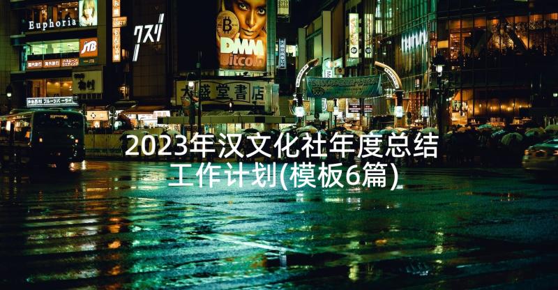 2023年汉文化社年度总结 工作计划(模板6篇)