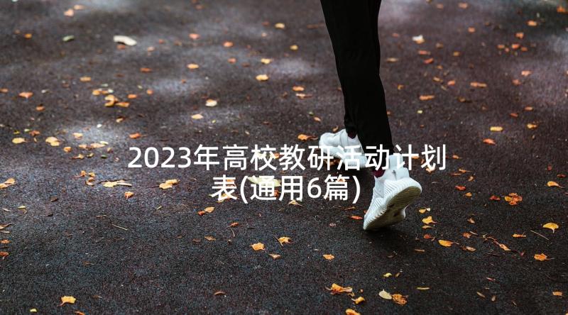 2023年高校教研活动计划表(通用6篇)