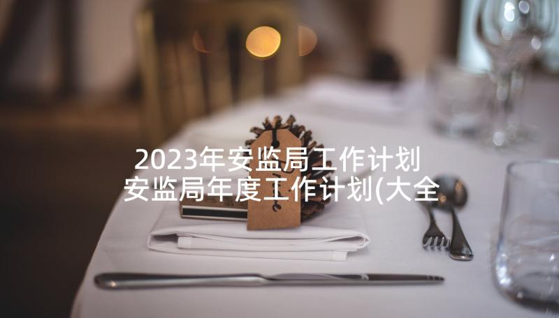 2023年安监局工作计划 安监局年度工作计划(大全5篇)