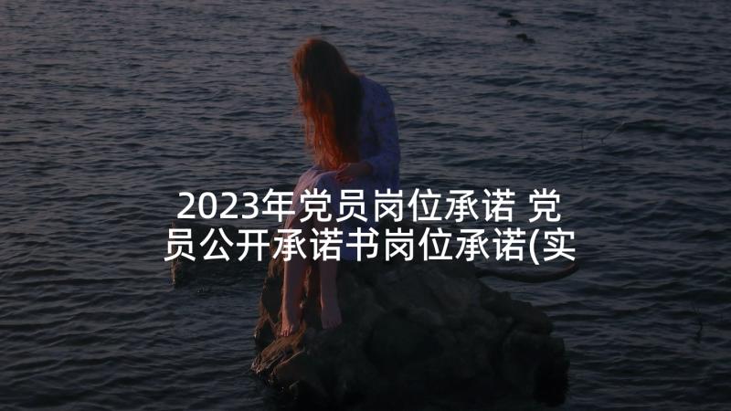 2023年党员岗位承诺 党员公开承诺书岗位承诺(实用6篇)