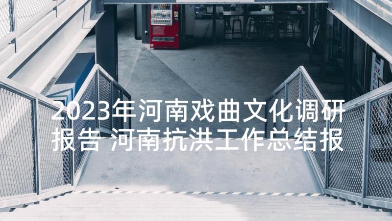 2023年河南戏曲文化调研报告 河南抗洪工作总结报告(大全7篇)