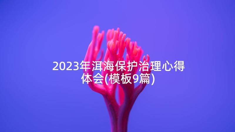 2023年洱海保护治理心得体会(模板9篇)