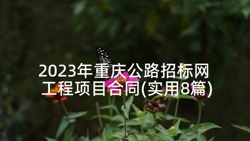 2023年重庆公路招标网 工程项目合同(实用8篇)