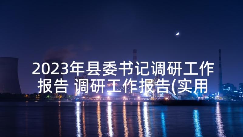 2023年县委书记调研工作报告 调研工作报告(实用8篇)
