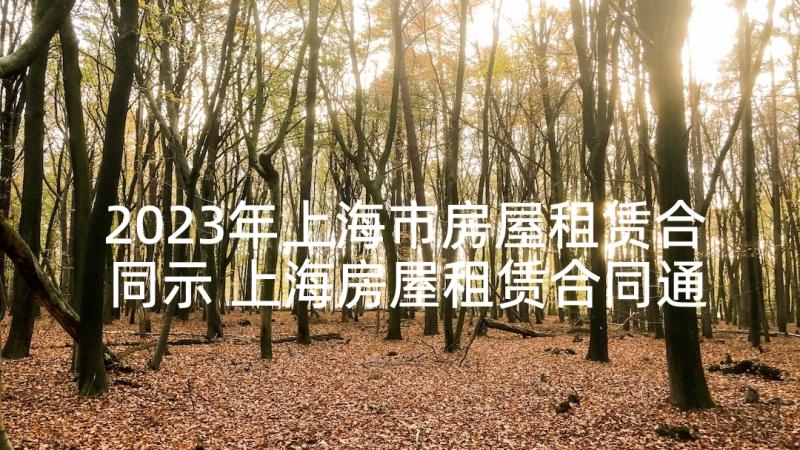 2023年上海市房屋租赁合同示 上海房屋租赁合同通用