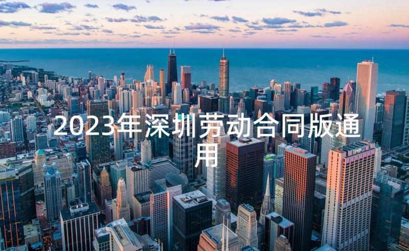 2023年深圳劳动合同版通用