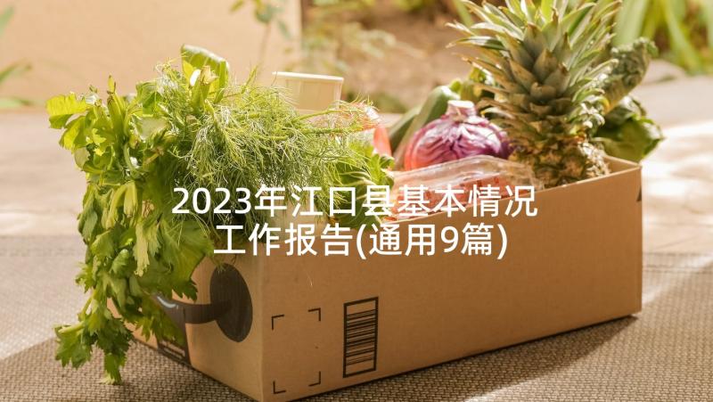 2023年江口县基本情况 工作报告(通用9篇)