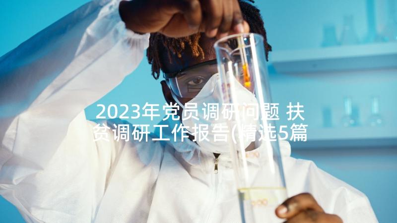 2023年党员调研问题 扶贫调研工作报告(精选5篇)