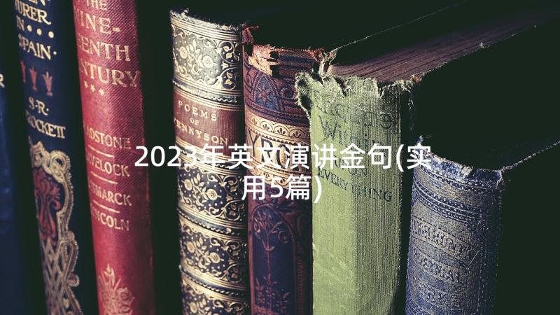 2023年英文演讲金句(实用5篇)