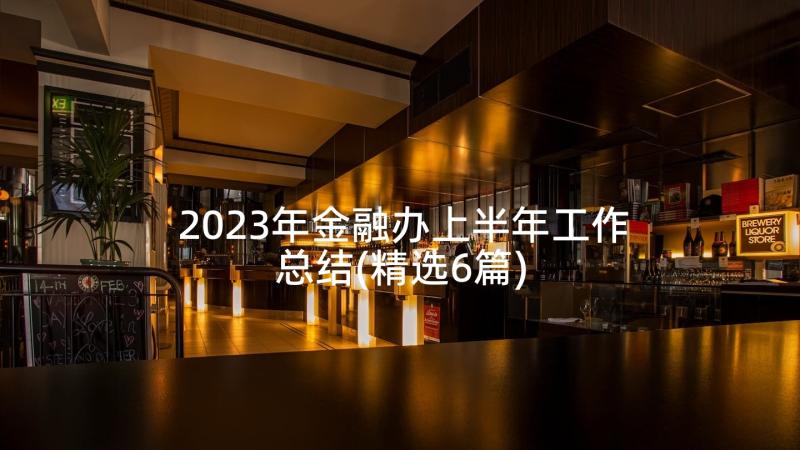 2023年金融办上半年工作总结(精选6篇)