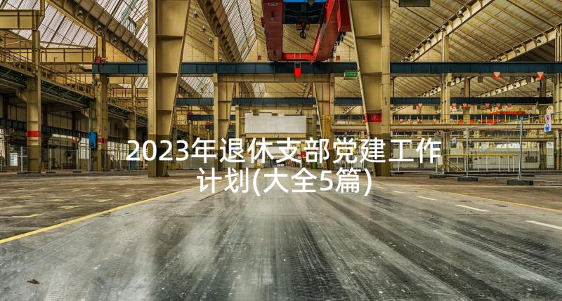2023年退休支部党建工作计划(大全5篇)