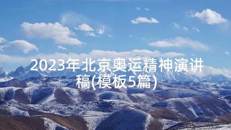 2023年北京奥运精神演讲稿(模板5篇)