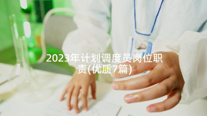2023年计划调度员岗位职责(优质7篇)