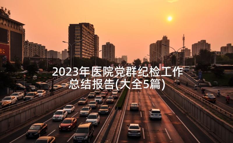 2023年医院党群纪检工作总结报告(大全5篇)