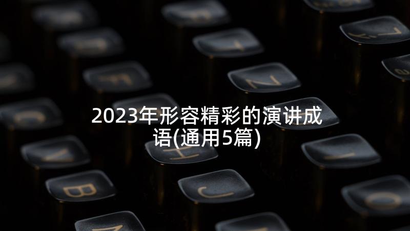 2023年形容精彩的演讲成语(通用5篇)