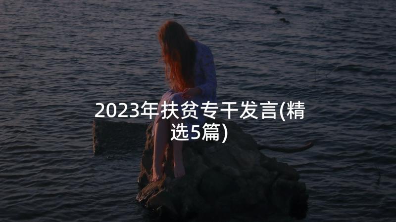 2023年扶贫专干发言(精选5篇)