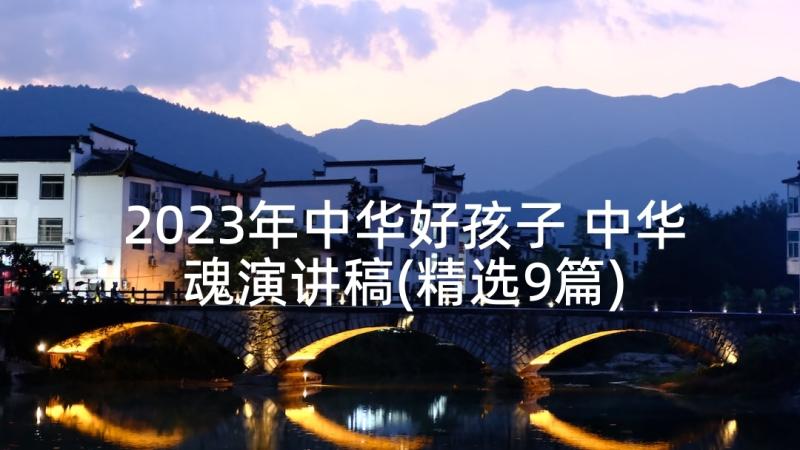 2023年中华好孩子 中华魂演讲稿(精选9篇)