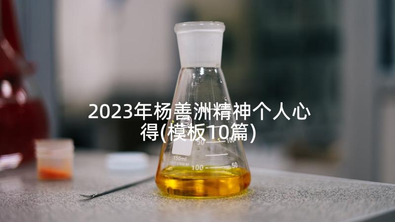 2023年杨善洲精神个人心得(模板10篇)