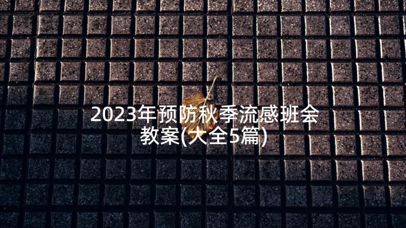 2023年预防秋季流感班会教案(大全5篇)