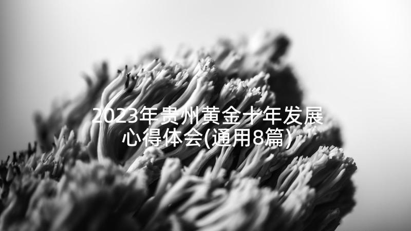 2023年贵州黄金十年发展心得体会(通用8篇)