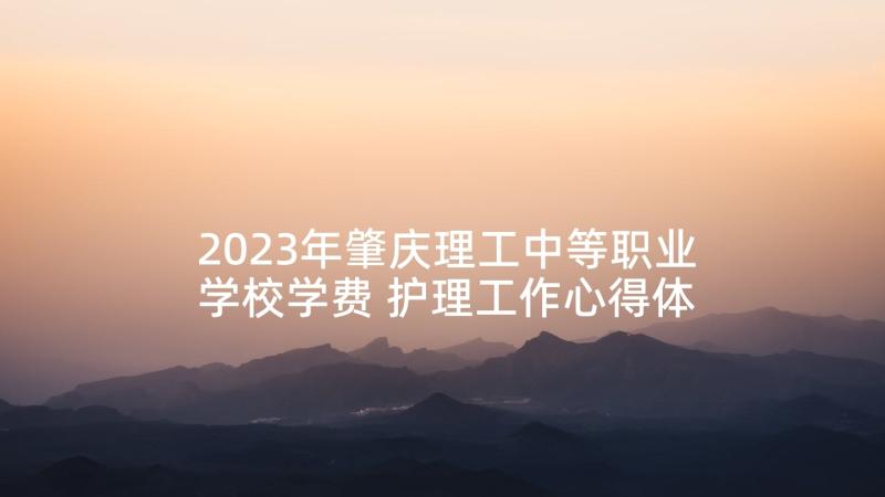 2023年肇庆理工中等职业学校学费 护理工作心得体会(模板9篇)
