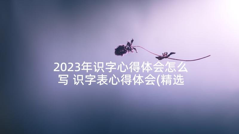 2023年识字心得体会怎么写 识字表心得体会(精选7篇)