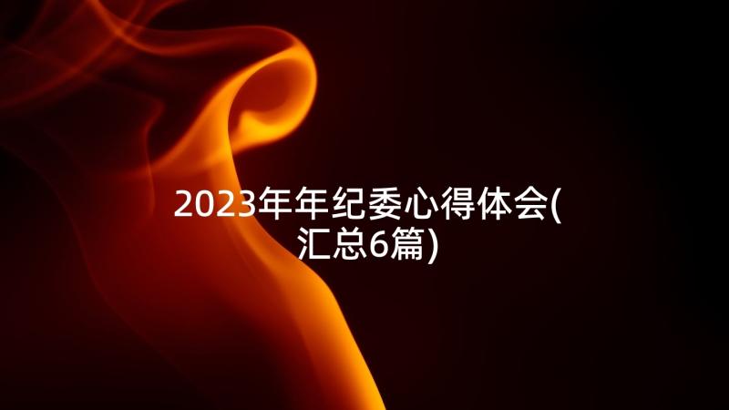 2023年年纪委心得体会(汇总6篇)