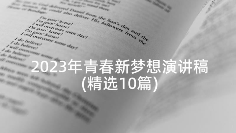 2023年青春新梦想演讲稿(精选10篇)