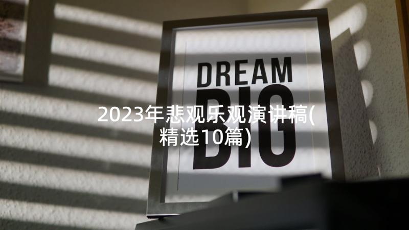 2023年悲观乐观演讲稿(精选10篇)