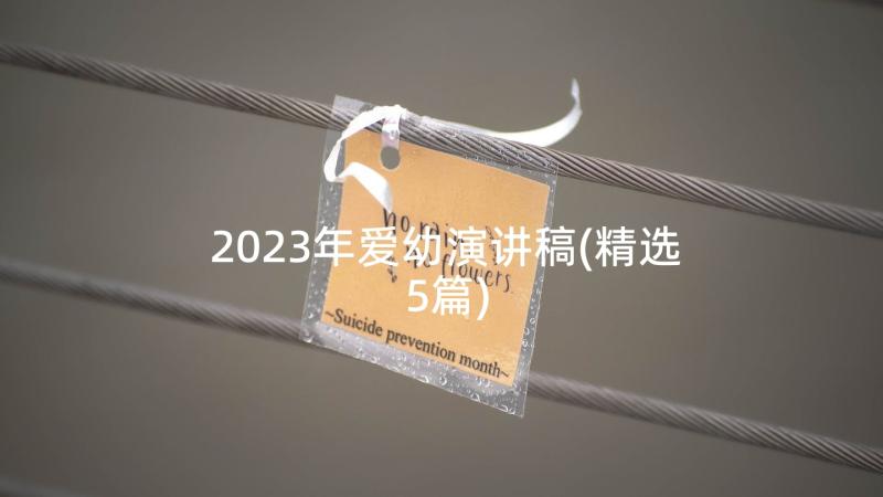 2023年爱幼演讲稿(精选5篇)